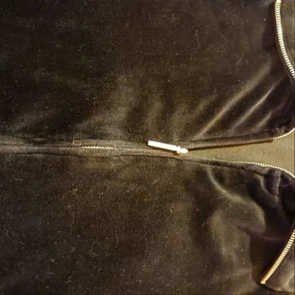 Black Velour Soft And Cozy Zip Up Jacket Retro - Picture 5 of 14